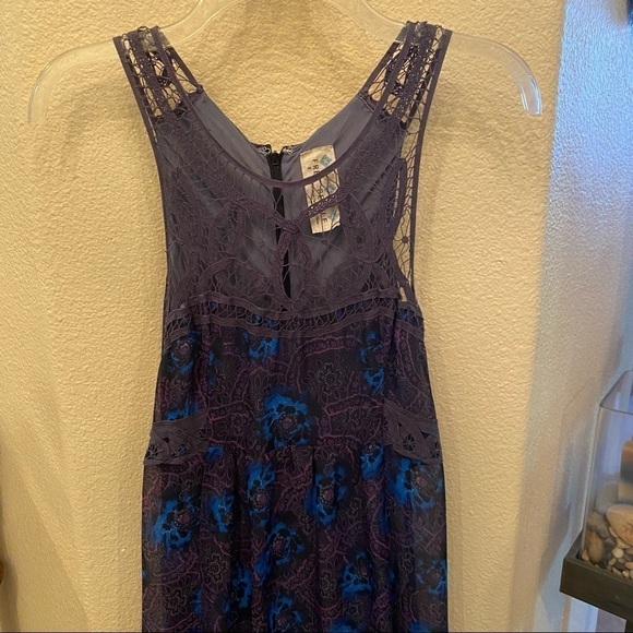 FREE PEOPLE Urban Outfitters Women Floral High-Low Boho Summer Maxi Dress Size 2 - Picture 2 of 12